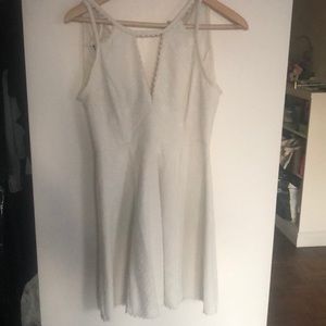 Summer fit and flare off white lace dress